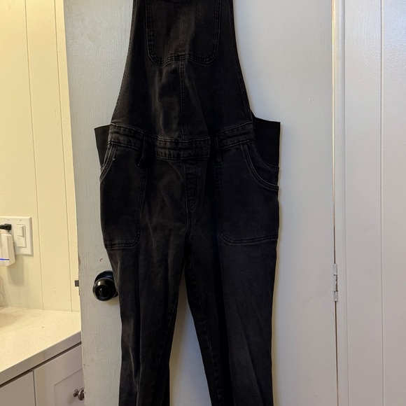 Black Denim maternity Overalls - Picture 1 of 2